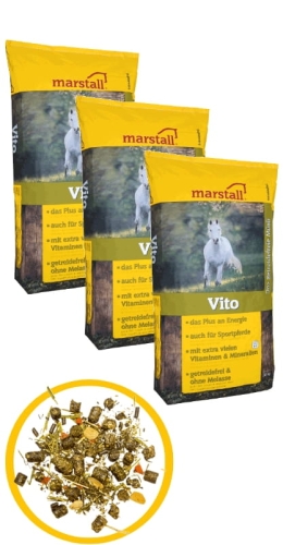 3x Marstall Vito 20kg pasza dla koni o niskiej zawartości skrobi i cukru