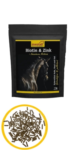 Marstall Biotin & Zink 1kg- Biotyna, cynk organiczny i metionina na kopyta, skórę i sierść konia