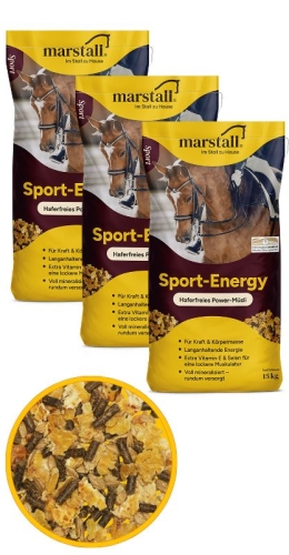 3 × Marstall Sport-Energy 15kg pasza dla koni sportowych