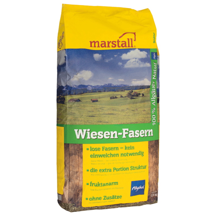 Marstall Wiesen-Fasern 12,5kg – sieczka z siana dla koni, 1-2cm włókno, miękka